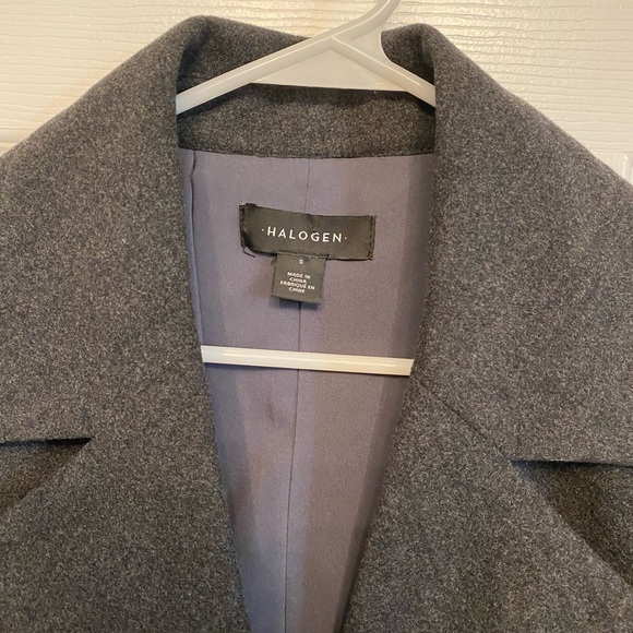 Halogen Grey Bell Sleeve Ruffle Cuff Lined Blazer Jacket Women's Size Small - Picture 2 of 8